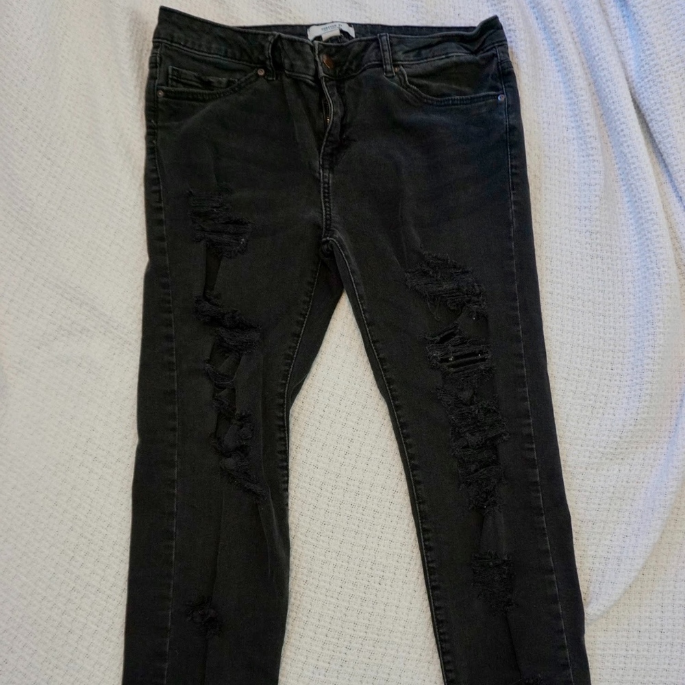 Forever 21 Black Ripped Jeans